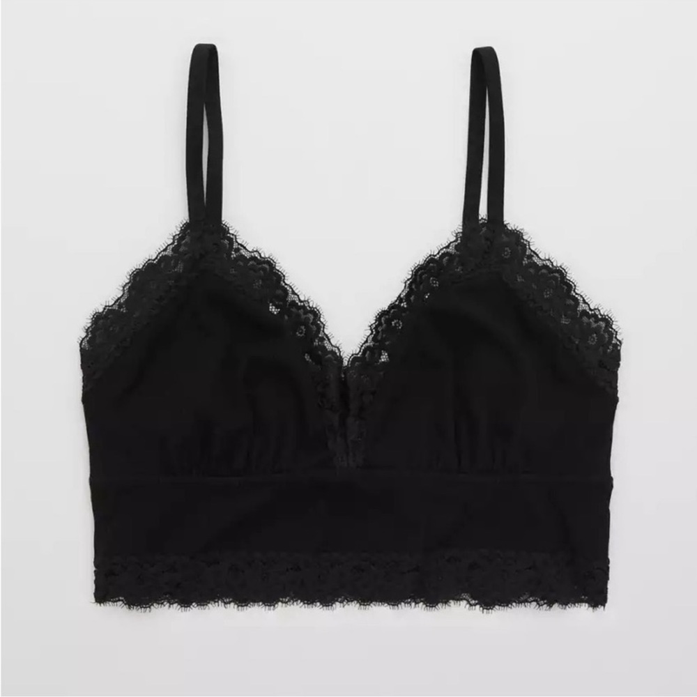 Aerie black lace trim bralette - Picture 2 of 6